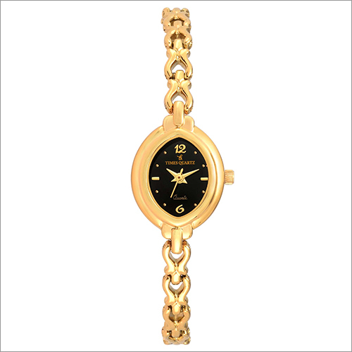 Golden Timesquartz Wrist Watch For Women