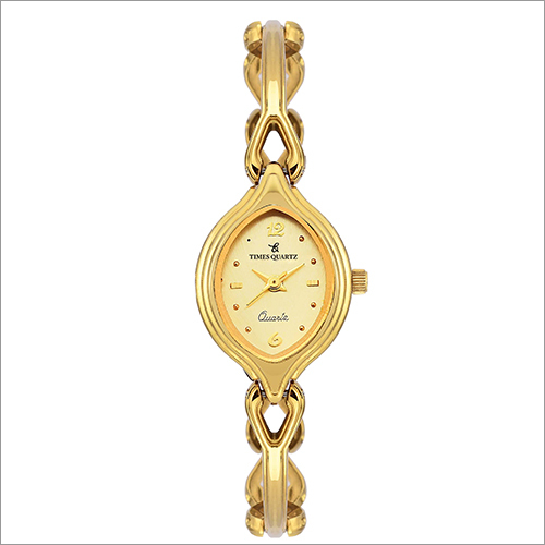 Golden Timesquartz Wrist Watch For Women