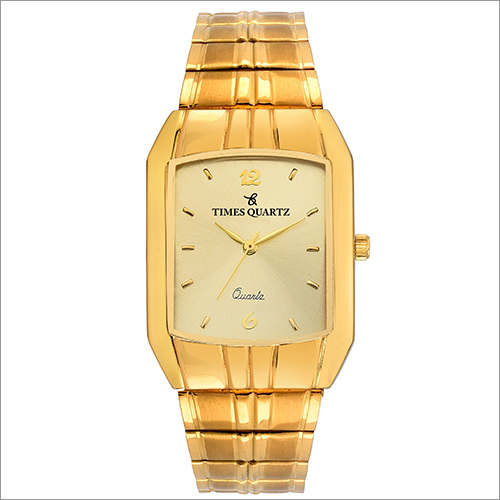 Golden Timesquartz Wrist Watch For Men