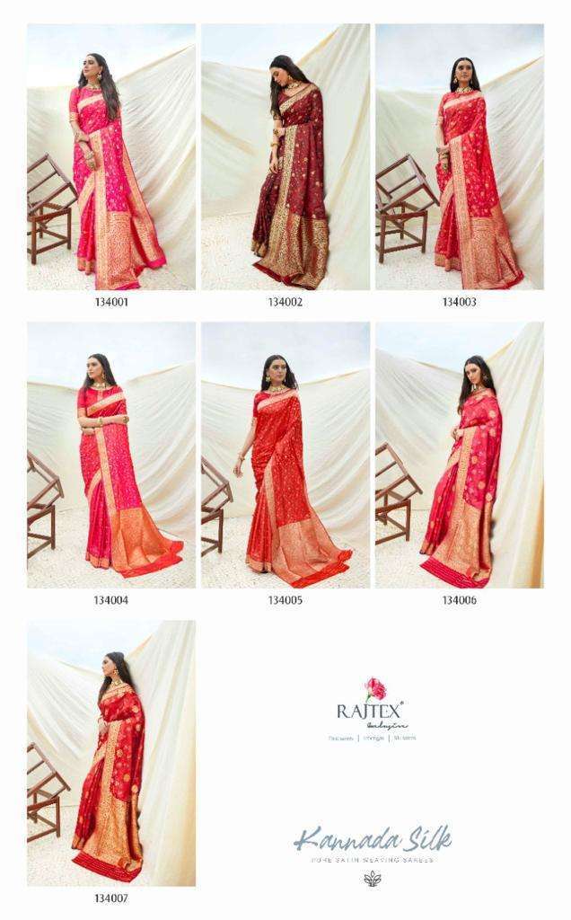 Multi Color Rajtex Kannada Silk Party Wear Printed Saree Catalog