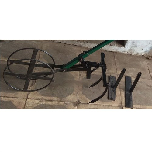 Double Wheel Hoe Weeder - Metal, 12kg Weight , Hand Crank Operation, Black Color, Warranty Included