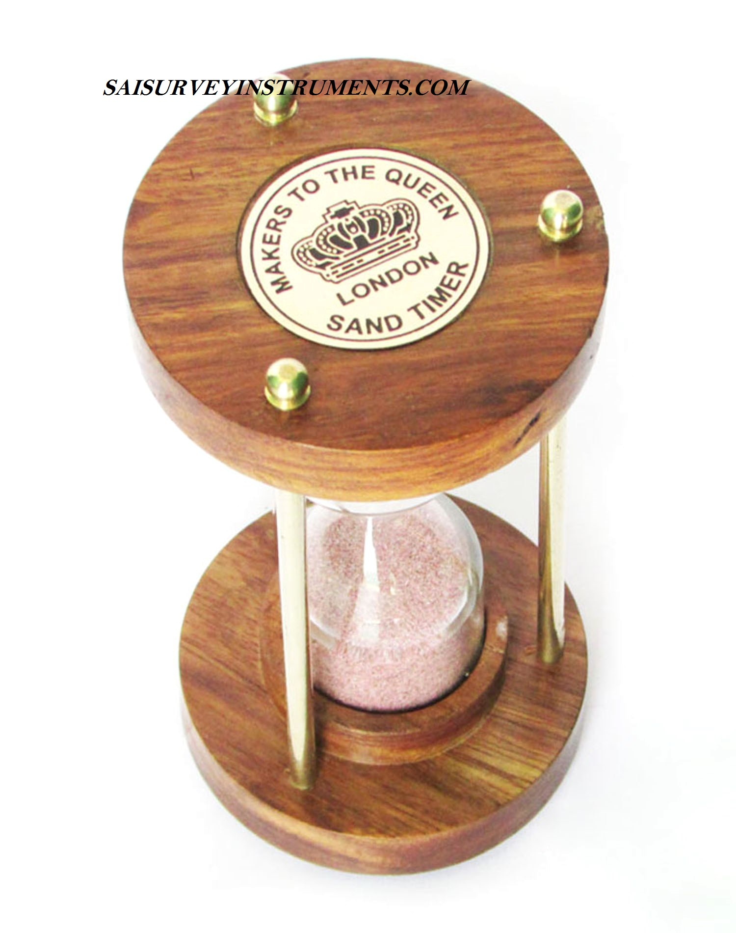 As Shown In Picture Wood & Brass Sand Timer (3 Minutes)