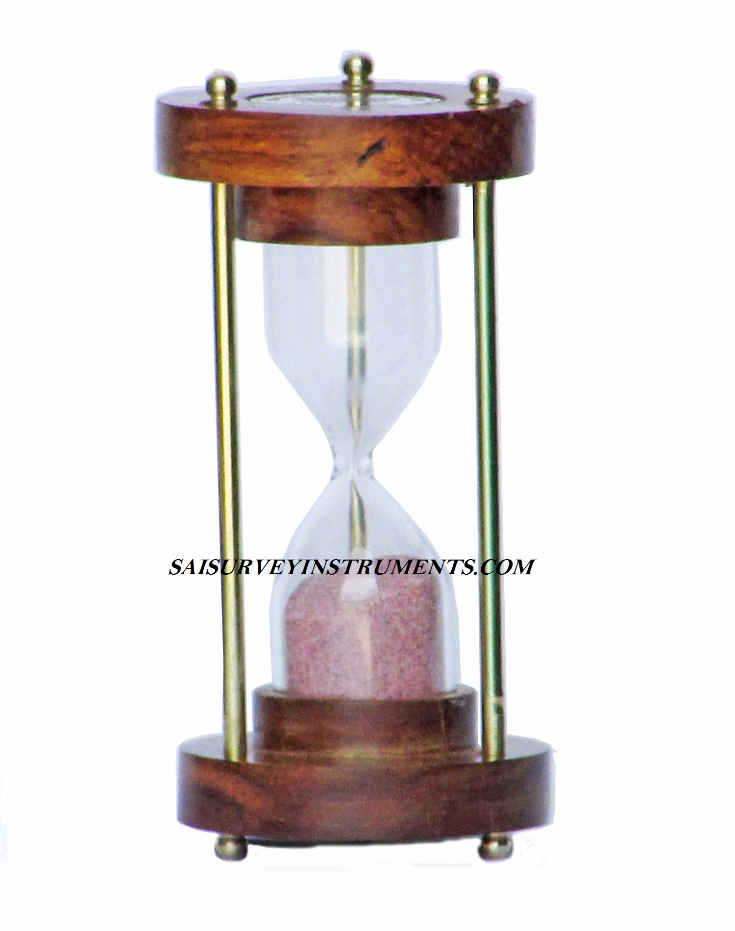 As Shown In Picture Wood & Brass Sand Timer (3 Minutes)