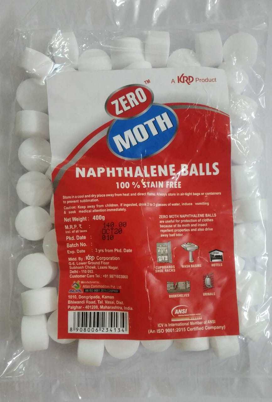Zero Moth Naphthalene Balls - 100 Grams | White Color, Household And Commercial Air Freshener