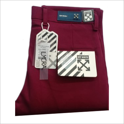 Washable Mens Mehroon Color Lycra Trouser
