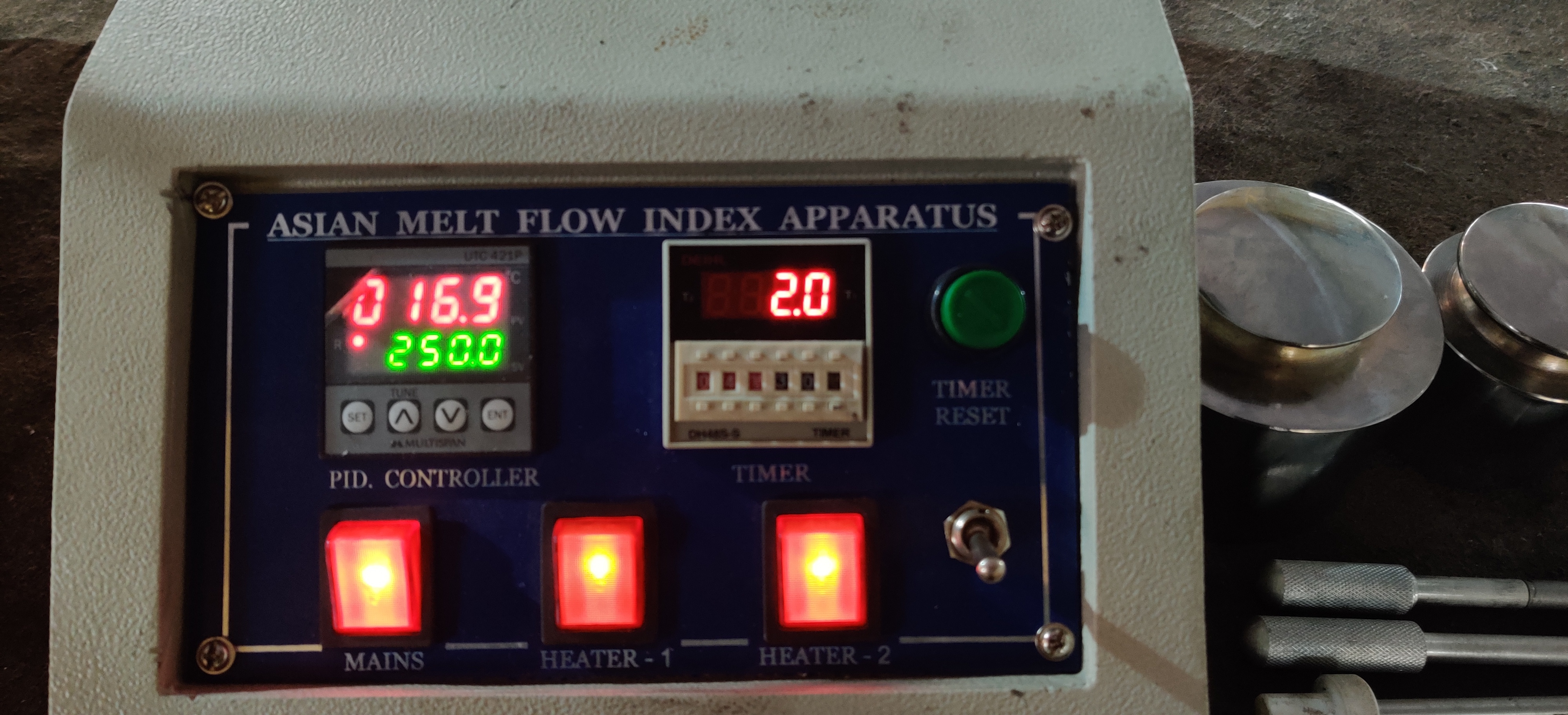 Melt Flow Index Apparatus - Digital Control, 30kg Weight, Blue Color | Mfi Testing At 27â°c And 67% Humidity