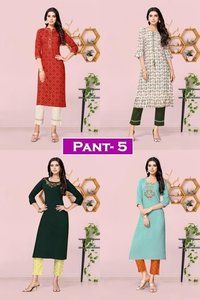 Dry Cleaning Pant Vol 5 Rayon, Cotton Flex Kurtis With Pants