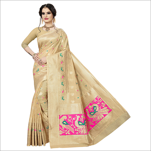 Multicolor Ladies Fancy Cotton Silk Saree