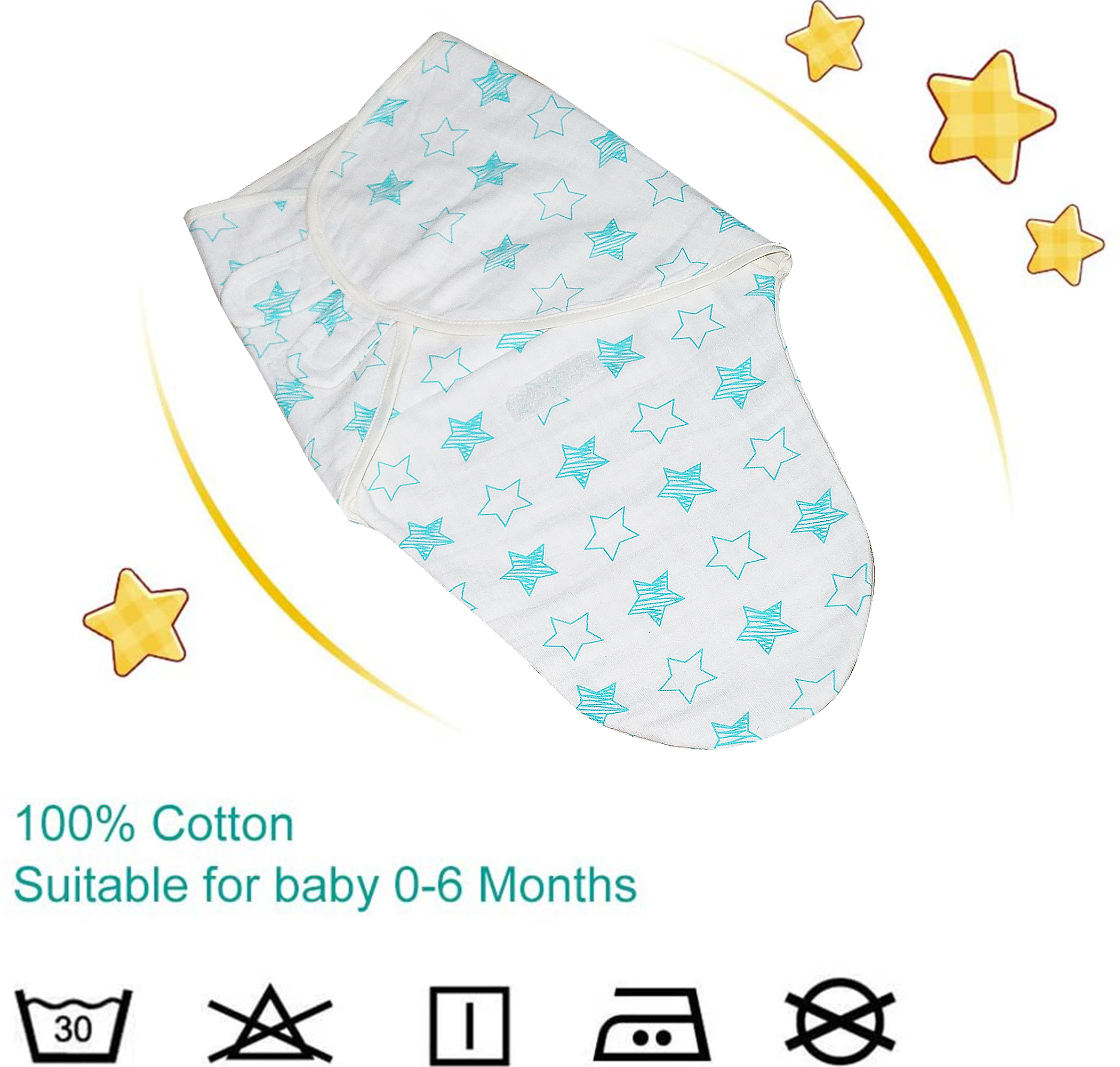 White Baby Swaddler Combo Made In Soft Muslin Fabric