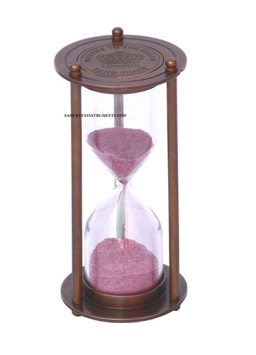 Wood And Brass Brown Antique Nautical Sand Timer