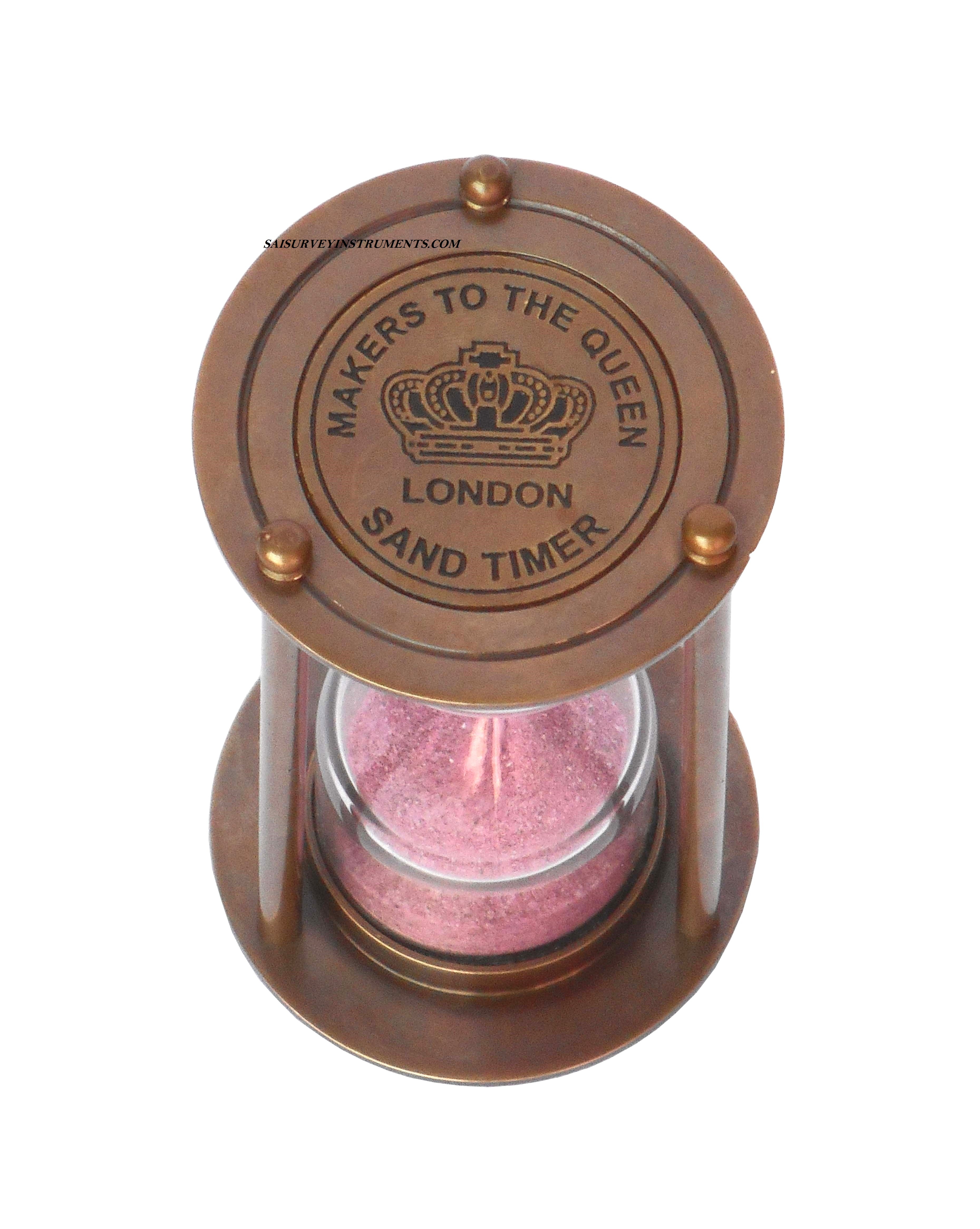 Wood And Brass Brown Antique Nautical Sand Timer