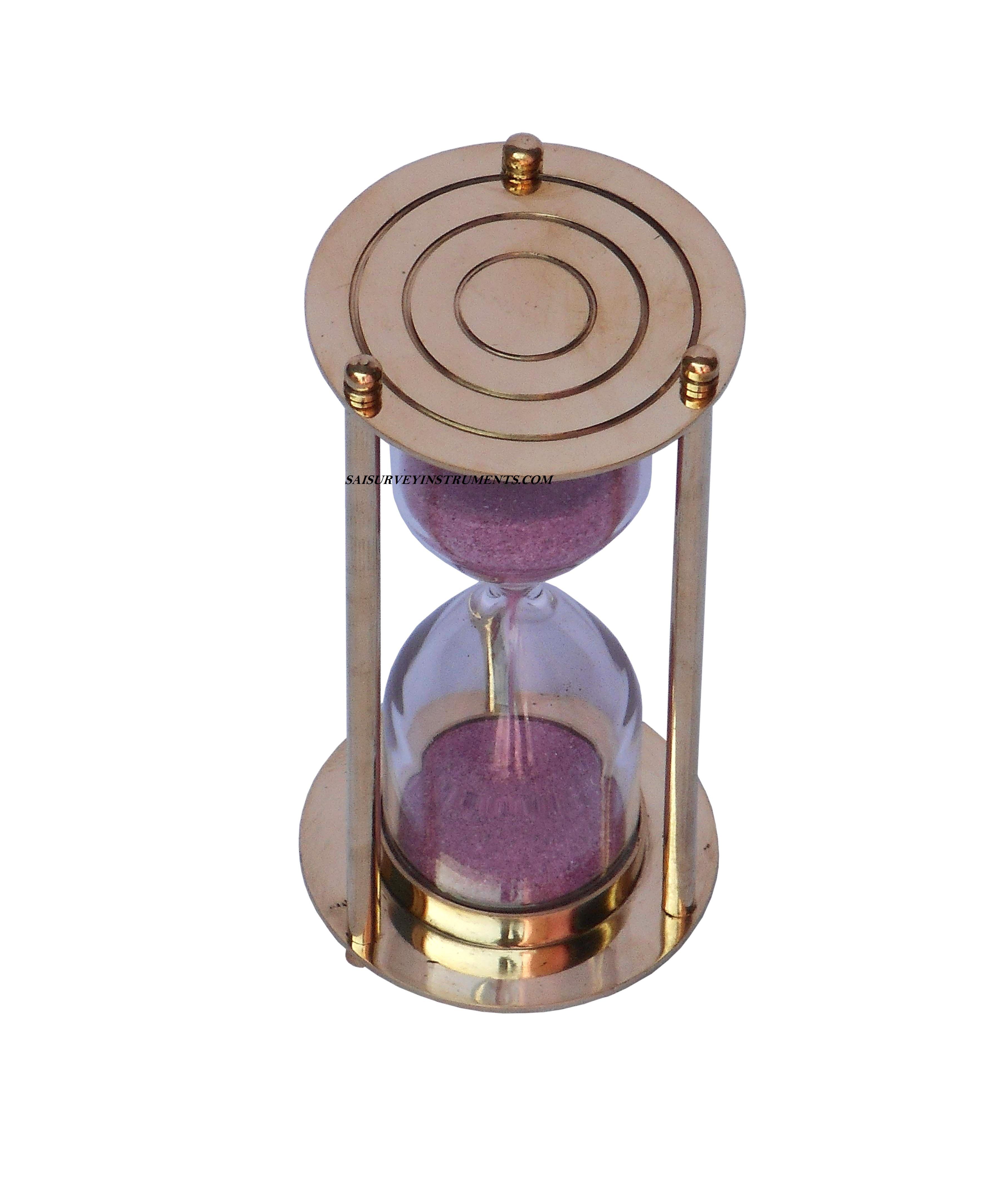 Brown Brass Sand Timer (3 Minutes)