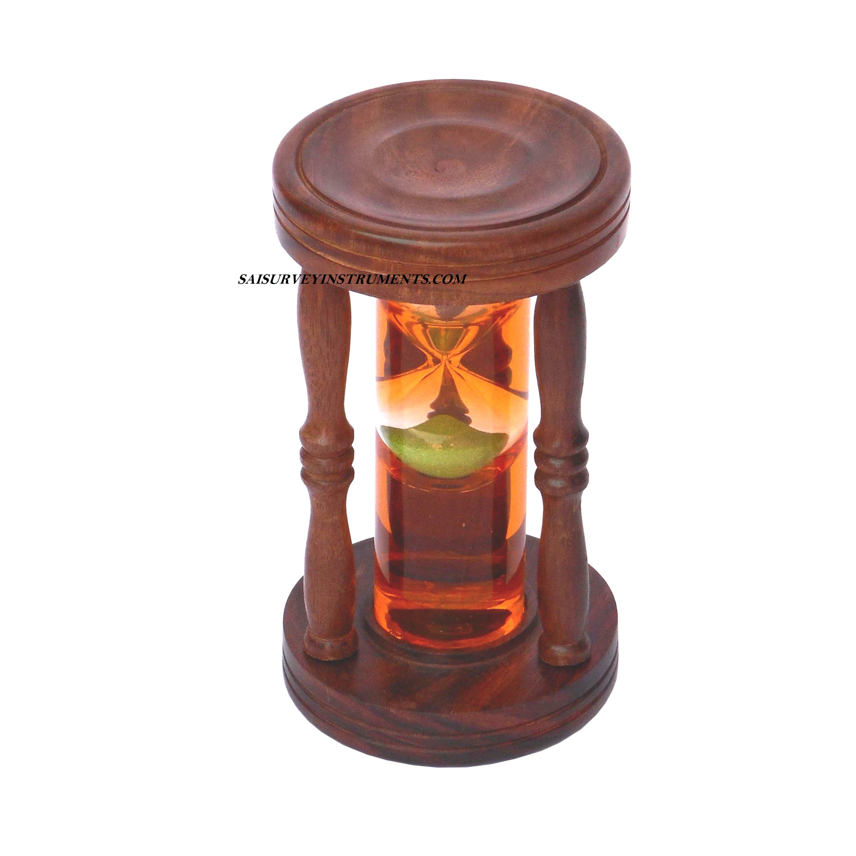 Nautical Wooden Sand Timer - 5 Minutes | Handmade, Brown Finish, Vintage Style, Decorative Gift, Glass & Wood Material, Ideal For Home Decoration