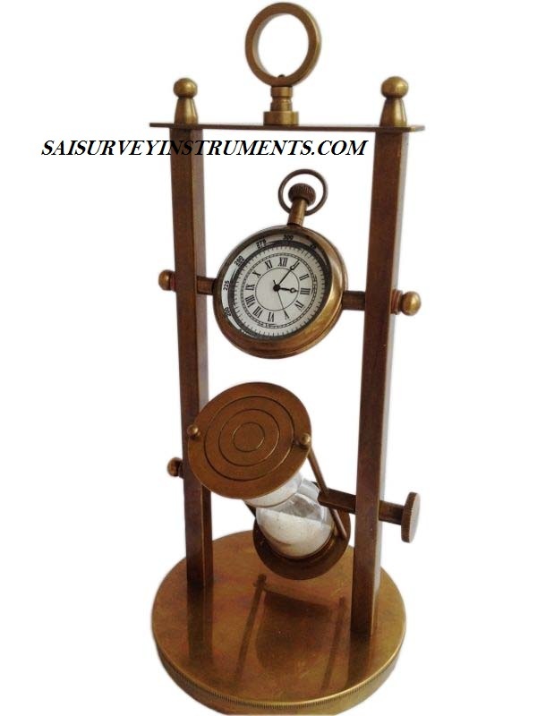Brown 4 Inch Sand Timer With Watch