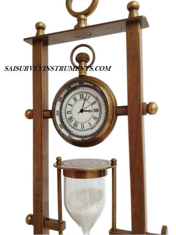 Brown 4 Inch Sand Timer With Watch