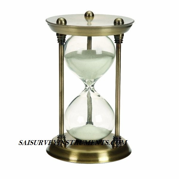 As Shown In Picture Antique Brass Sand Timer - 4 X 4 X 7 Inch (15 Min)