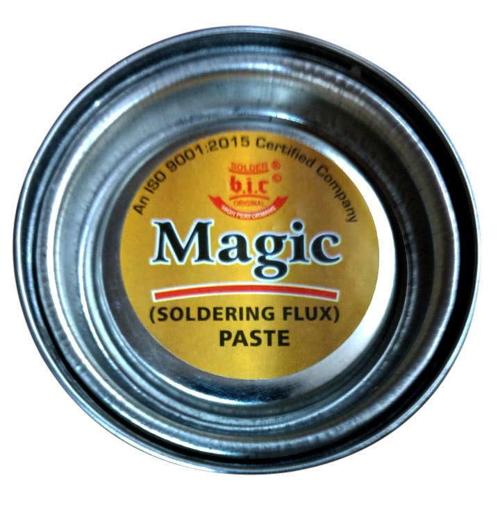 B.i.c Magic Soldering Flux Paste - Stainless Steel, 10.5x8.5 Cm , Mid Brown Color, Non-corrosive, Non-conductive, Lead-free, High Solder Flow