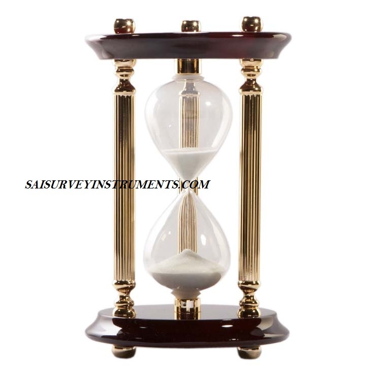 River City Nautical Vintage Sand Timer Hourglass - Brass/glass/wood, 4x4x7 Inch | Handmade, Decorative Gift & Collectible, Visual Task Aid