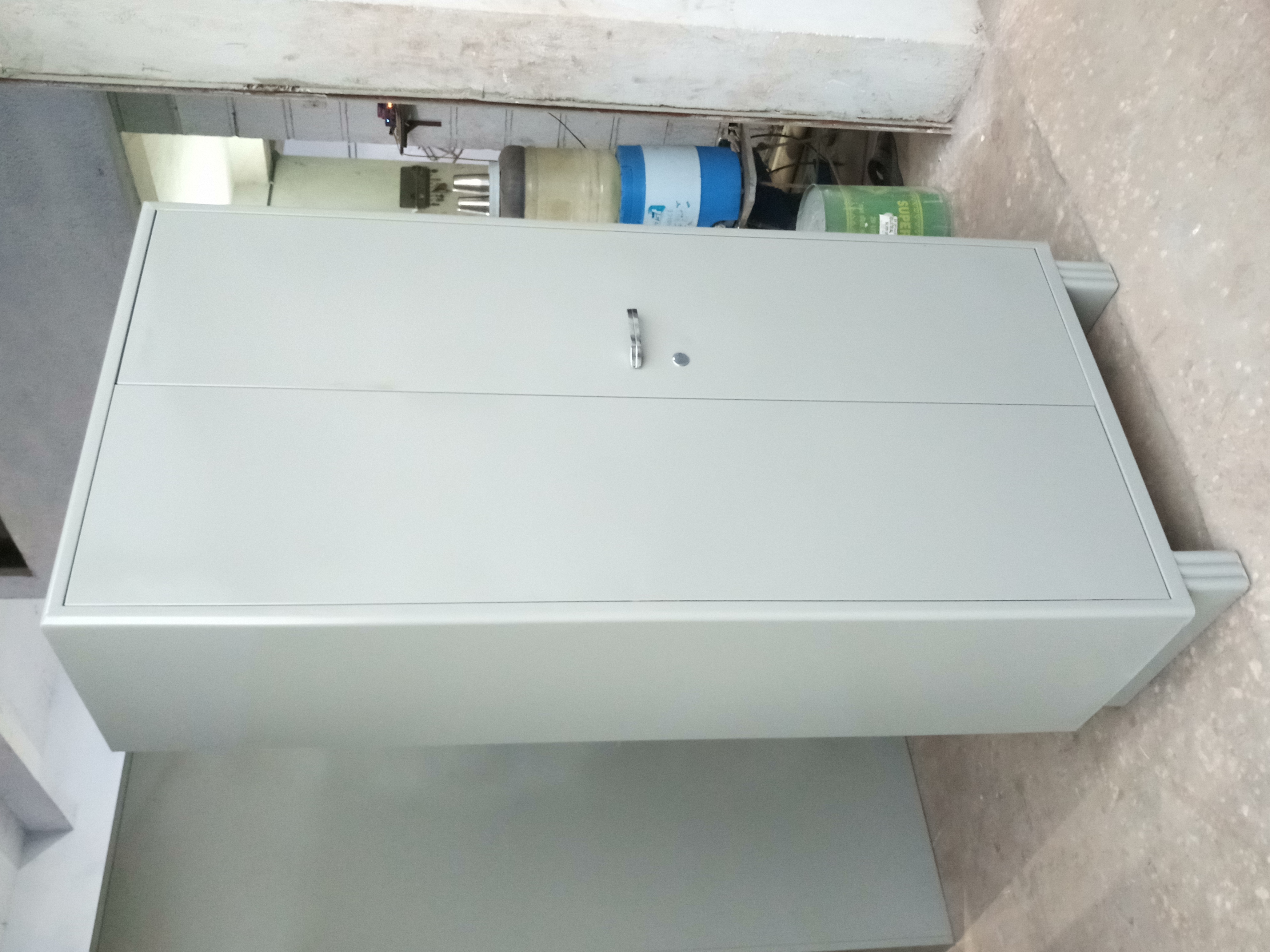 Lock Storewell Grey Steel Cupboard 19x36x78 Inch With Adjustable Shelves