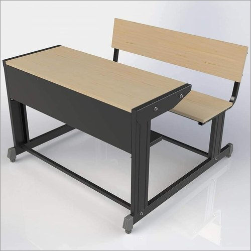 Wooden Dual Desk Bench Design: Without Rails