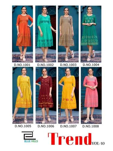 Dry Cleaning Trend Vol 10 Heavy Rayon Two Tone Kurtis