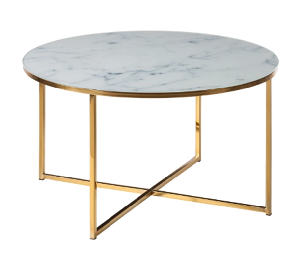 Copper Finished Table With Italian Marble Top Material