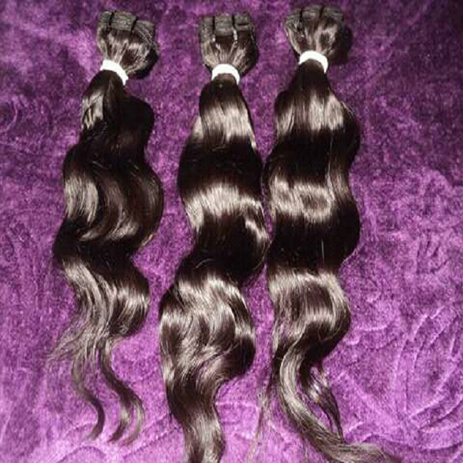 Natural Brown Indian Virgin Body Wavy Human Hair Extensions