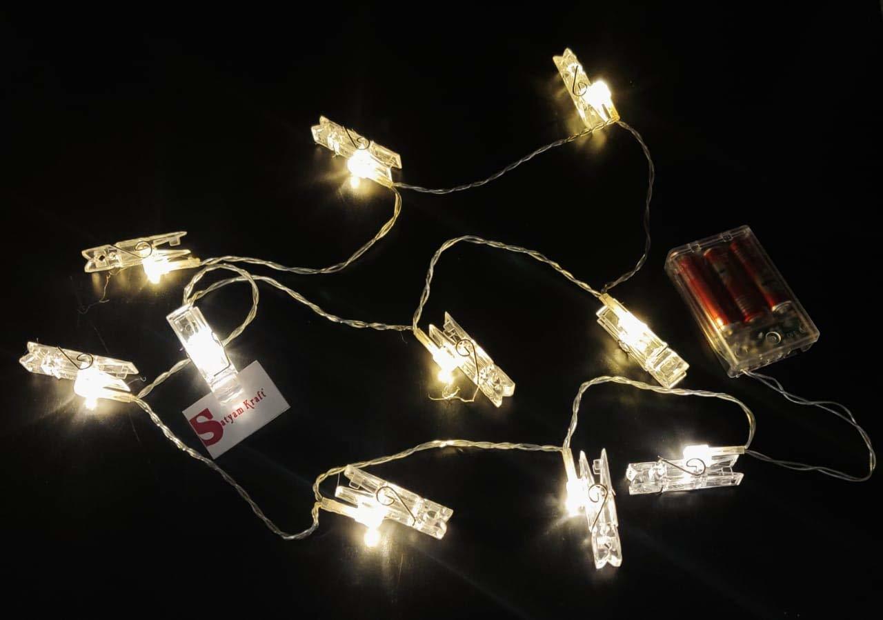 10 Clip Led Light - Plastic & Stainless Steel, 59 Inch, Cool White | 120 Lumens, 360â° Rotatable, Battery Powered