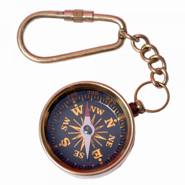 As Shown In Picture Brass Compass Key-chain