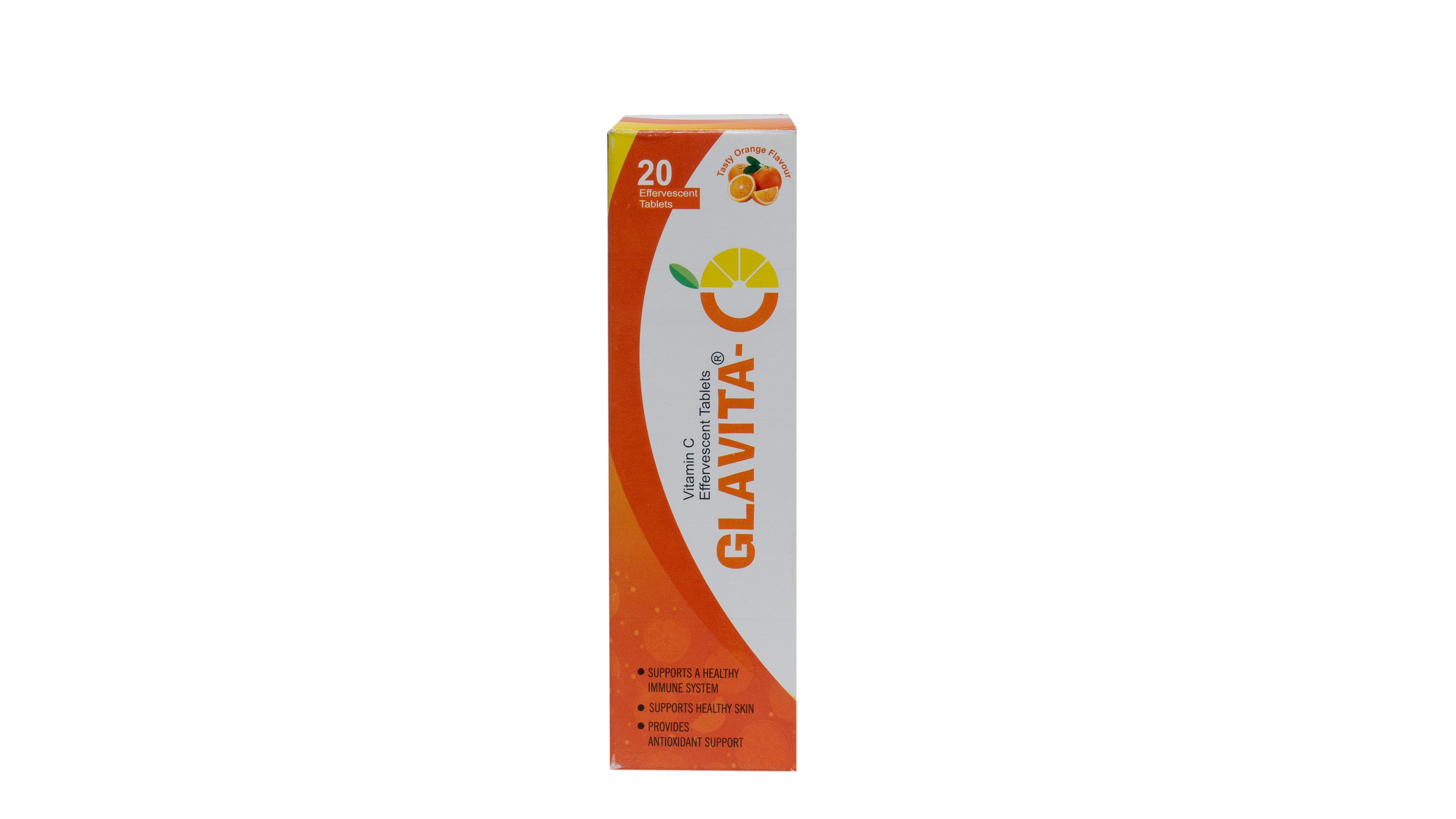 Glavita - C Vitamin C Effervescent Tablets 40mg + Sodium Ascorbate 517.5mg | Boosts Immunity Supports Collagen Production Antioxidant Protection Against Uv Damage Improves Skin Brightness