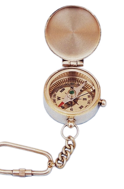 As Shown In Picture Brass Compass Key Chain With Lid
