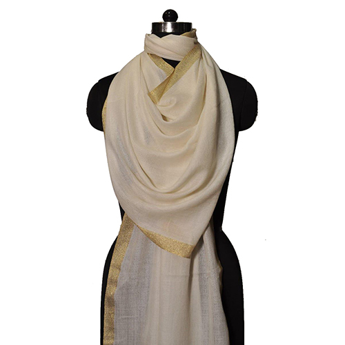 Fine Wool Zari Border Stole