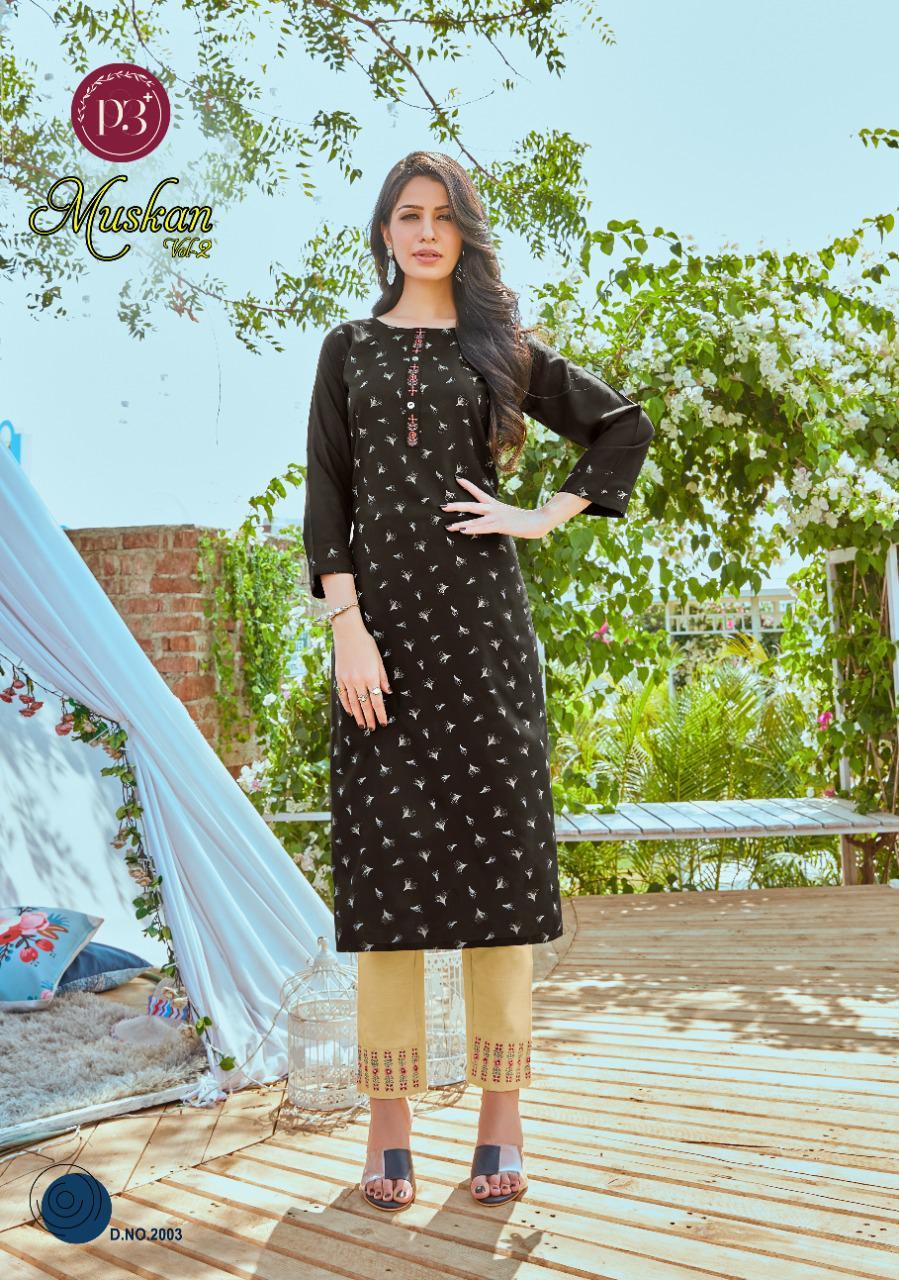 Dry Cleaning Muskan Vol 2 Rayon Printed Kurtis With Pant