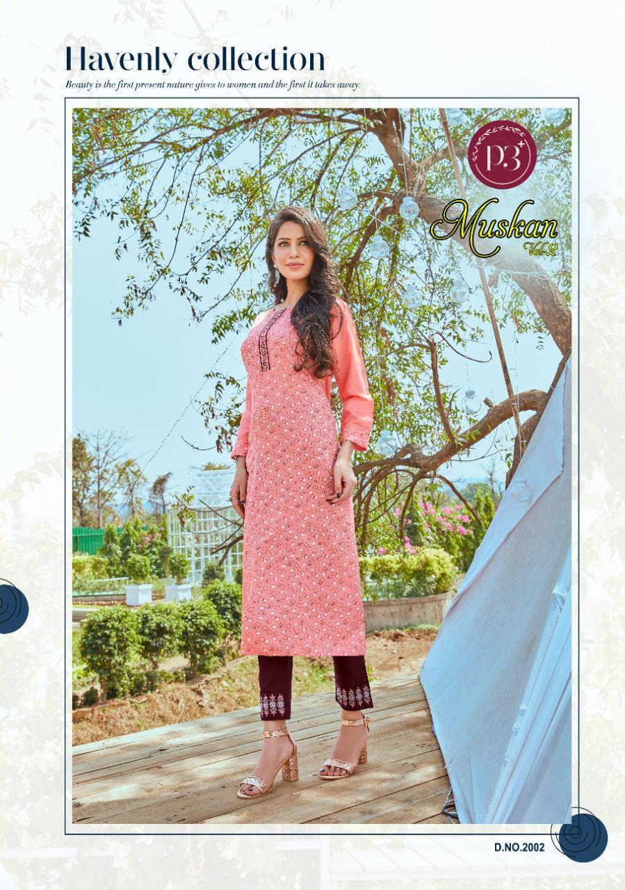 Dry Cleaning Muskan Vol 2 Rayon Printed Kurtis With Pant