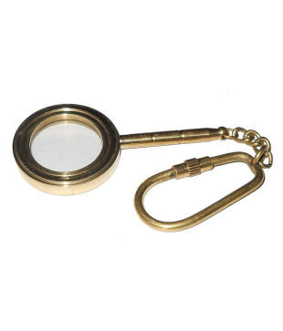 Brown Brass Key Chain Nautical Magnifying Glass