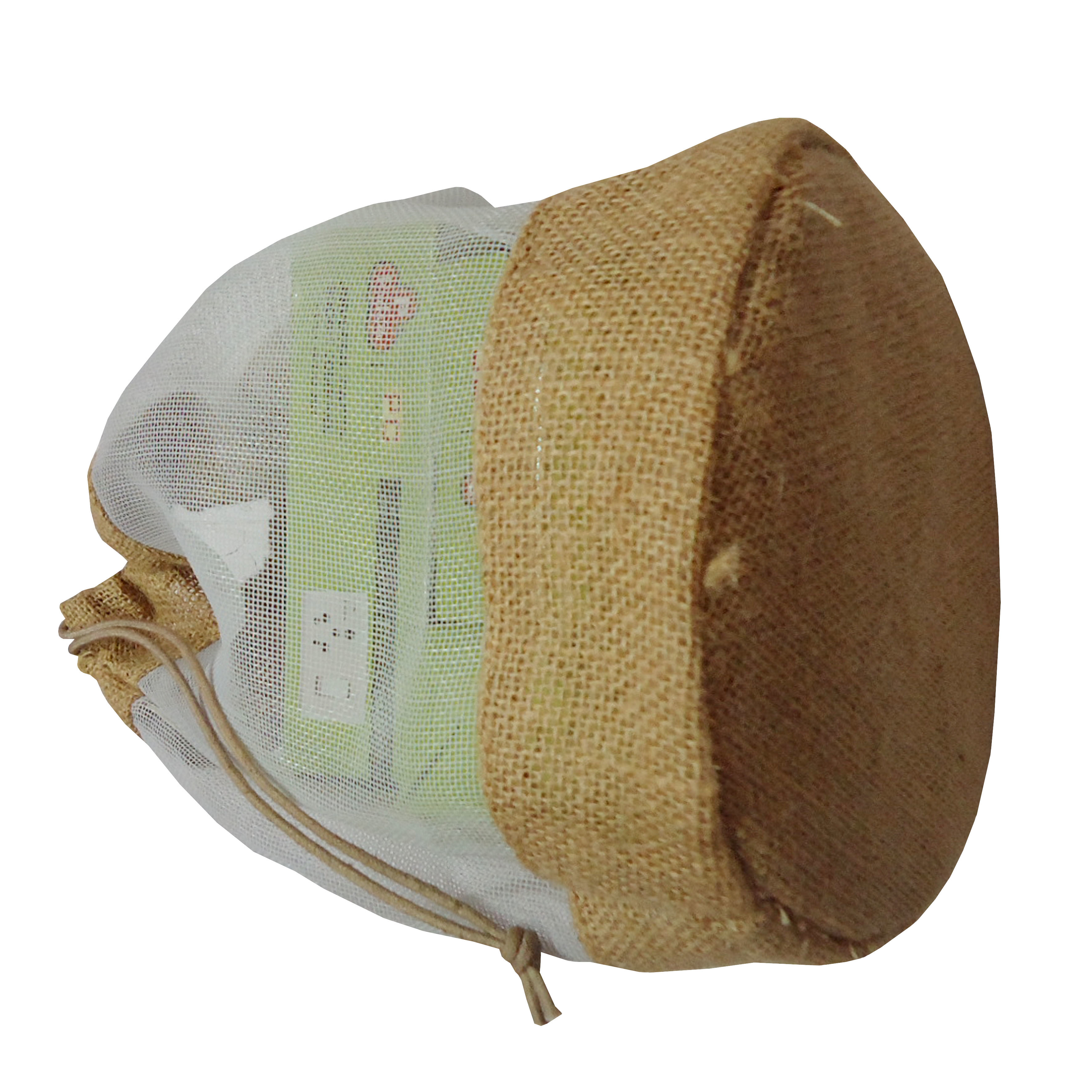 Jute Drawstring Bag With Plastic Net Window Capacity: 100 Gram Kg/day