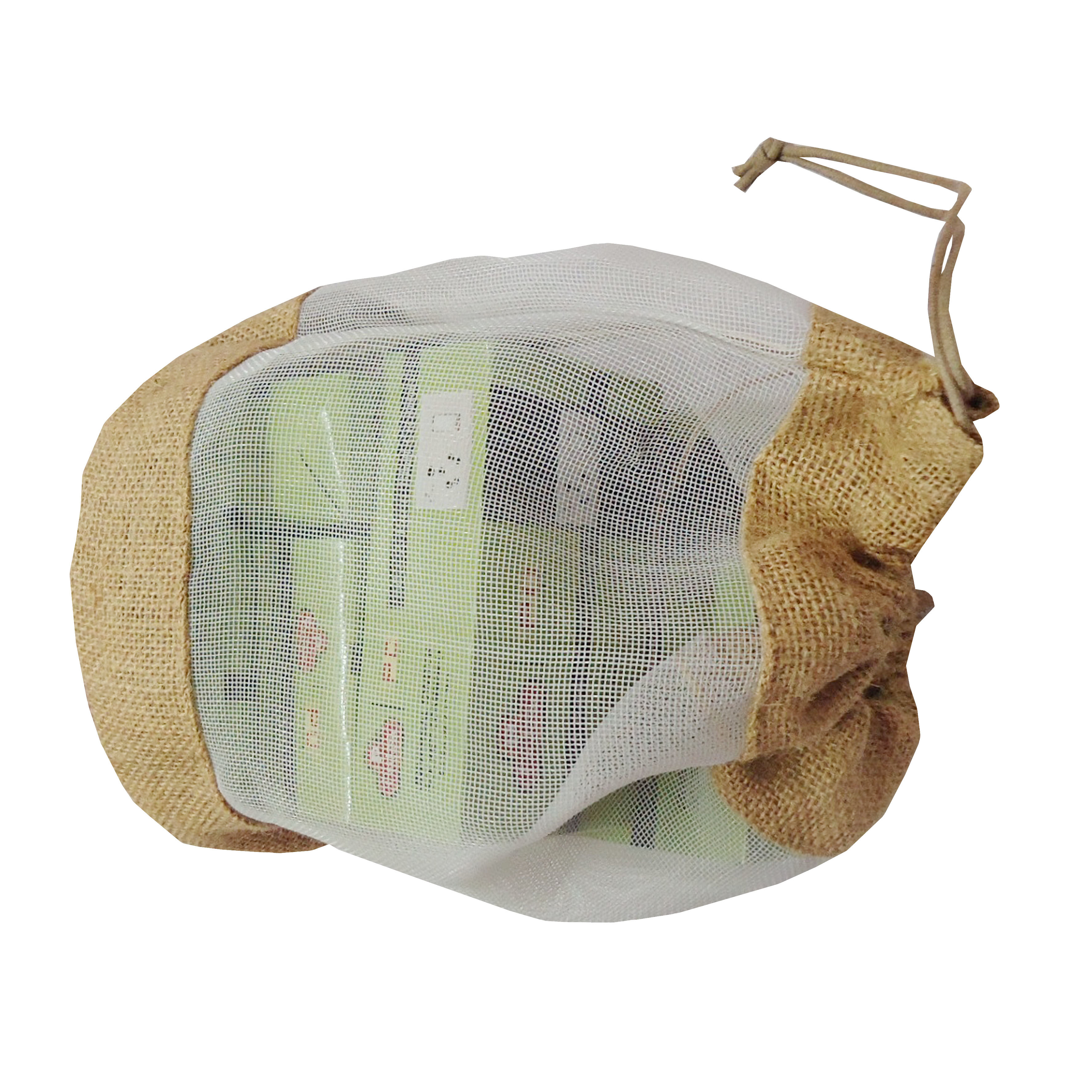 Jute Drawstring Bag With Plastic Net Window Capacity: 100 Gram Kg/day