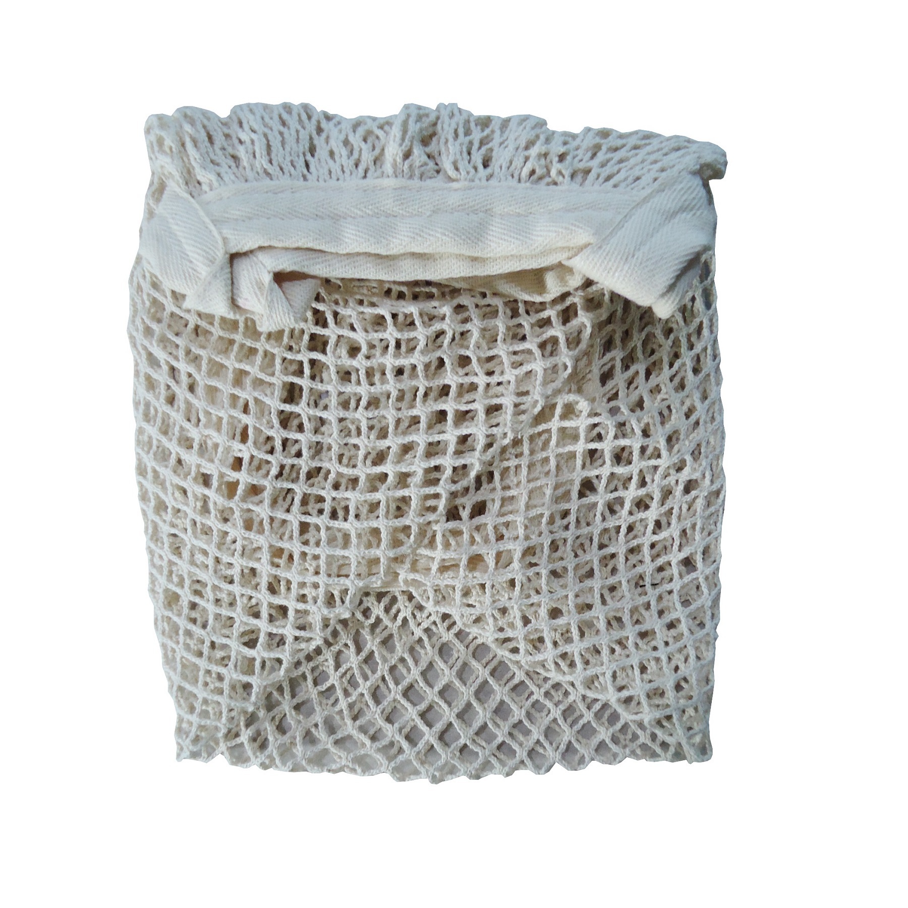 Square Texture Cotton Mesh Grocery Bag With Web Handle Capacity: 2 Kgs Kg/day