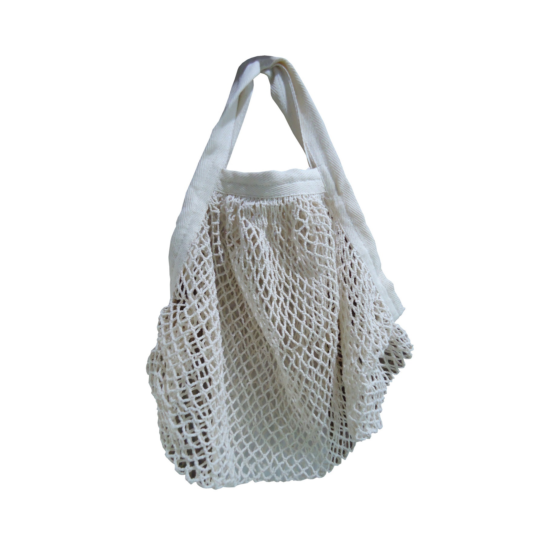 Square Texture Cotton Mesh Grocery Bag With Web Handle Capacity: 2 Kgs Kg/day