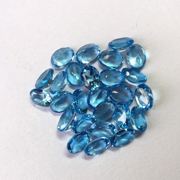 10x12mm Swiss Blue Topaz Faceted Oval Loose Gemstones Grade: Aaa