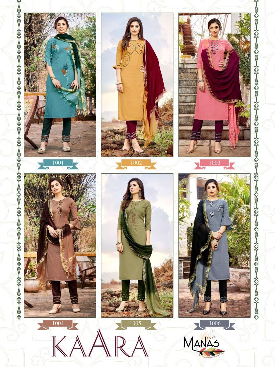 Multi Color Manas Fab Kaara Fancy Dobby Weaving With Embroidered Readymade Suit Catalog