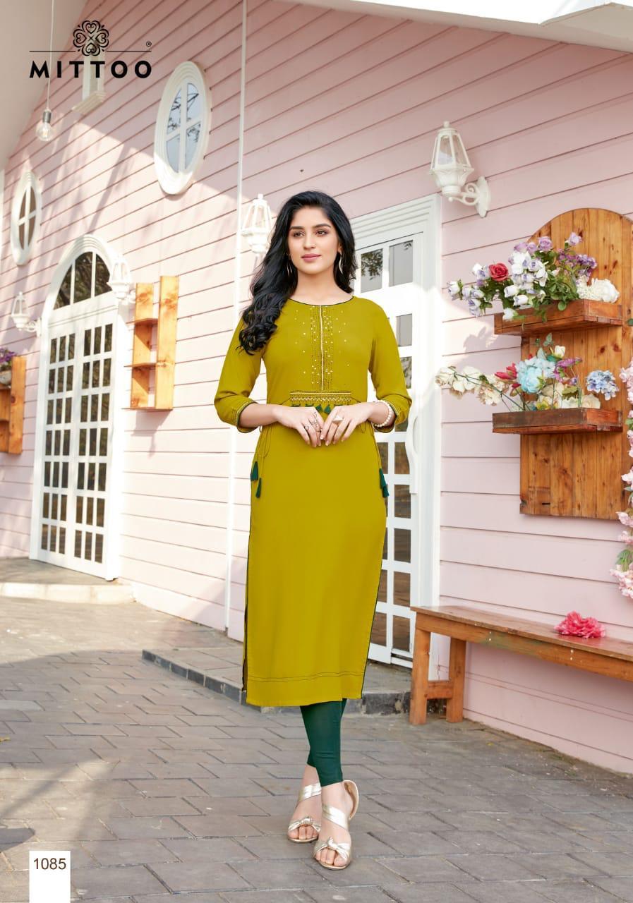 Mittoo Heer Vol 3 Rayon With Embroidery Work Kurti Catalog - Rayon Fabric, Full Stitched Sizes M To Xxxl, Multi Color, 3-4th Sleeve, Modern Ethnic Style, Washable, Ideal For All Seasons