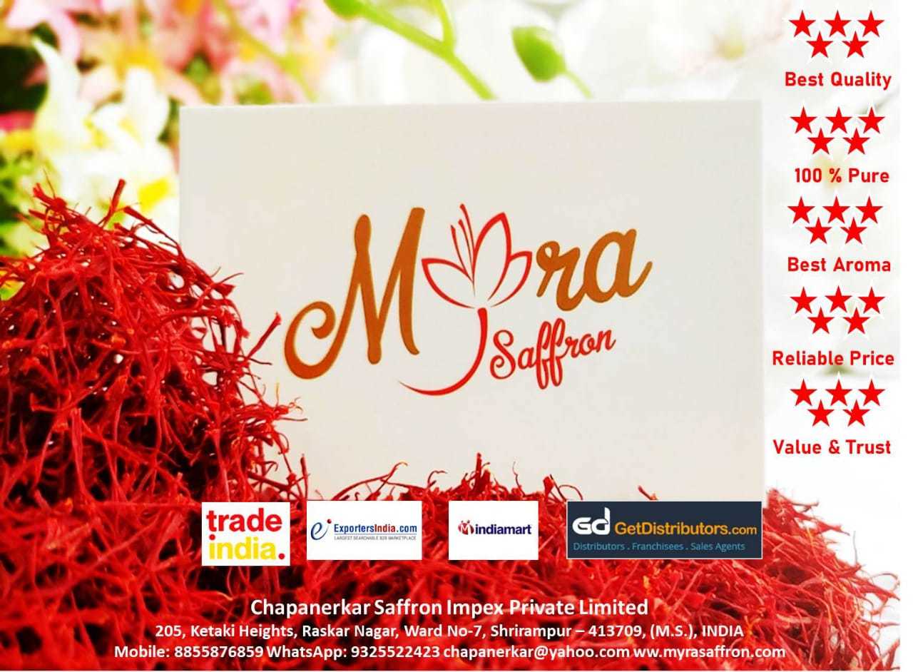 Myra Saffron - 0.5 Grams , 100% Pure Threads, Natural Aroma, Longer Shelf-life, Export Quality, Customized Packaging
