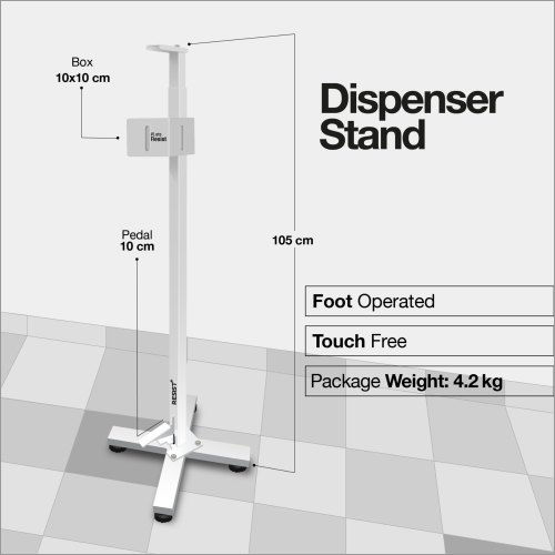 टच फ्री फुट ऑपरेटेड सैनिटाइजर डिस्पेंसर स्टैंड