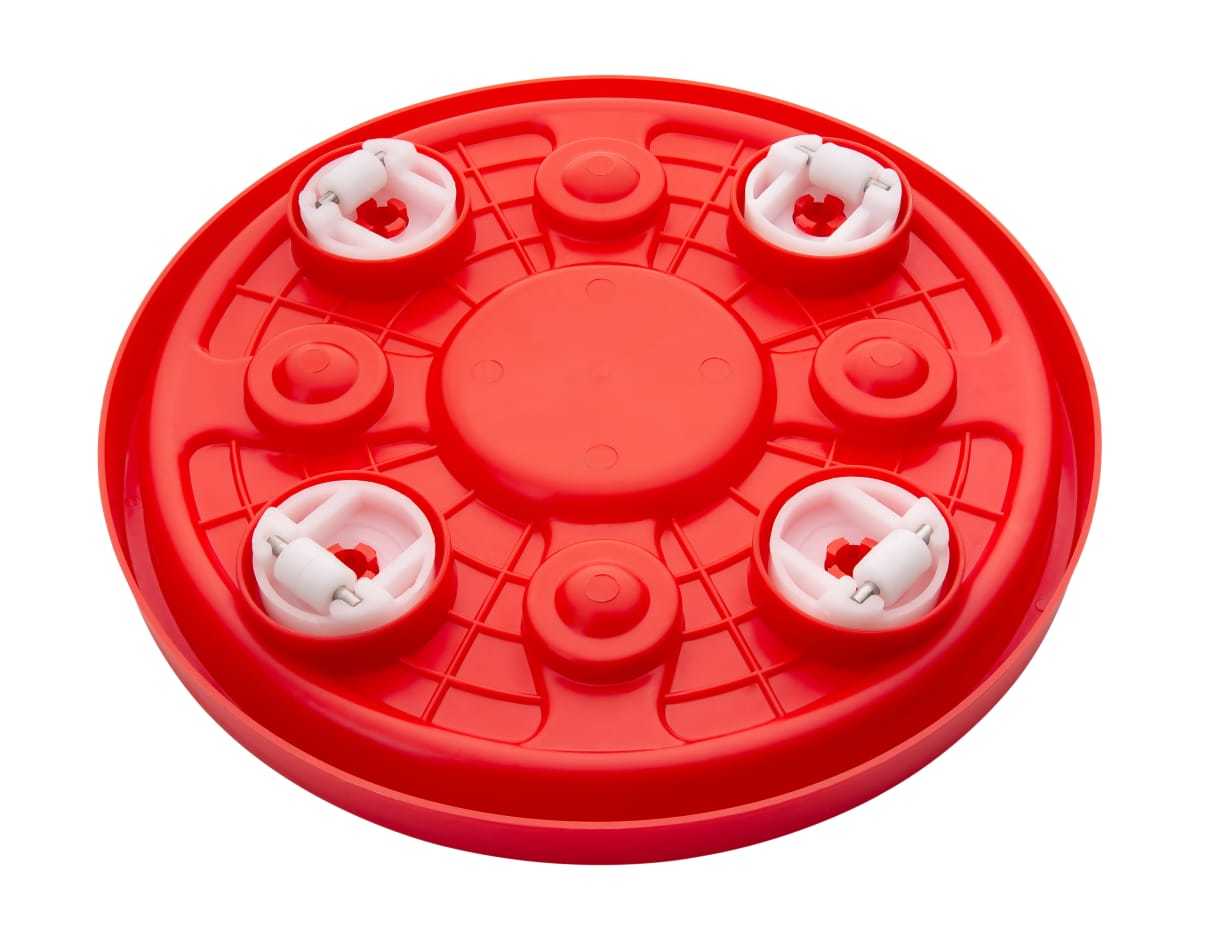 Gas Cylinder Trolley - Durable Pp Plastic, Big Size, Red Color - 4 Heavy Duty Castor Wheels With Anti Skid Locks For Safety
