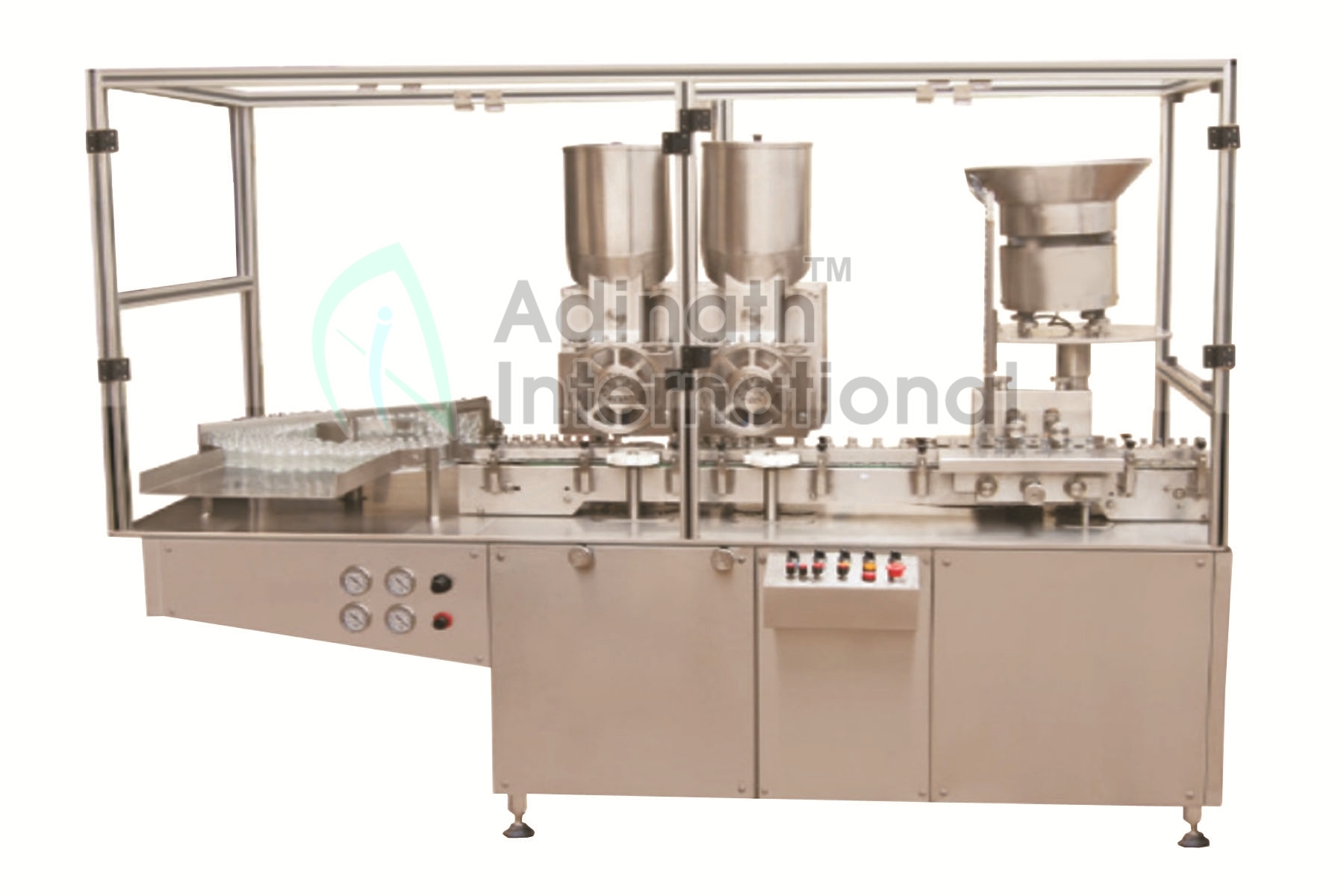Dry Powder Injection Filling Machine - Stainless Steel, 2100x842x1700 Mm, Silver | Semi-automatic, High Volumetric Accuracy, Built-in Rubber Stoppering Unit