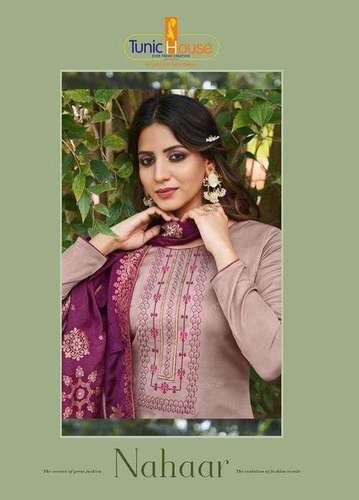 Multi Color Tunic House Nahaar Jam Cotton With Embroidery Straight Salwar Suit Catalog