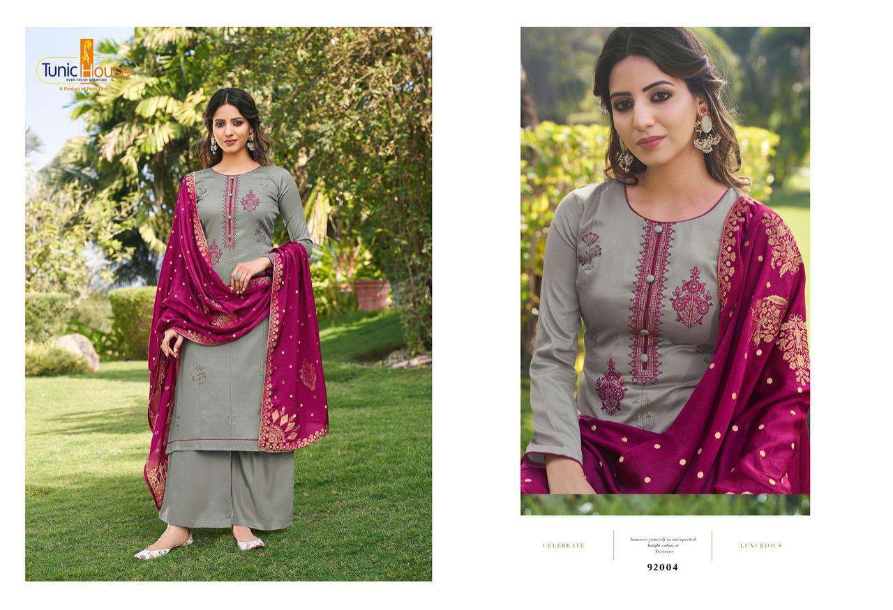 Multi Color Tunic House Nahaar Jam Cotton With Embroidery Straight Salwar Suit Catalog