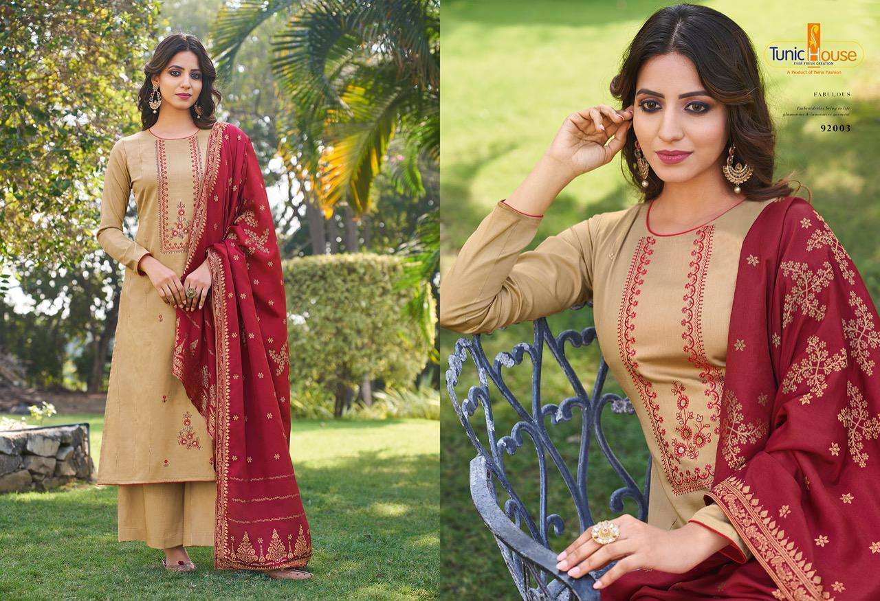 Multi Color Tunic House Nahaar Jam Cotton With Embroidery Straight Salwar Suit Catalog
