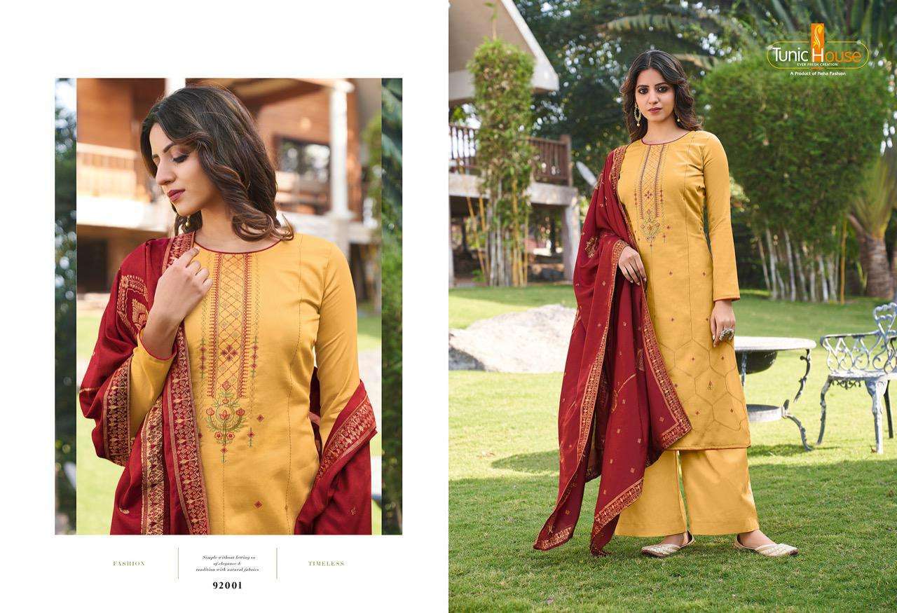 Multi Color Tunic House Nahaar Jam Cotton With Embroidery Straight Salwar Suit Catalog